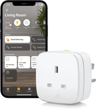 Розумна розетка Elgato Eve Energy Apple HomeKit Bluetooth, облік енергії, 220В (Англійський стандарт + перехідник) Київ