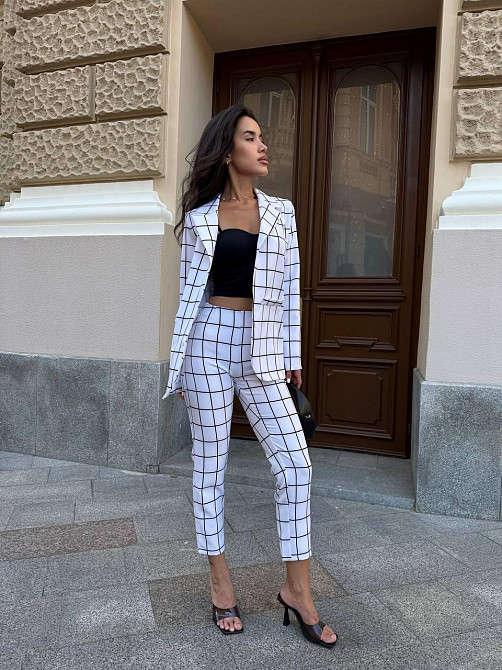 Жіночий стильний діловий костюм із костюма Білий, 42 Одеса - фото 4