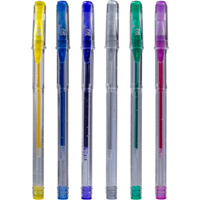 Ручка гелева Yes Glitter набір 6 шт (411702) Вінниця - фото 1