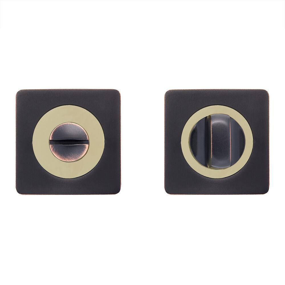 Сантехнический фиксатор Gavrohe A1-WC ORB/PB (накладка на дверь санузла с поворотником) черный с патиной/ золото Киев - изображение 1