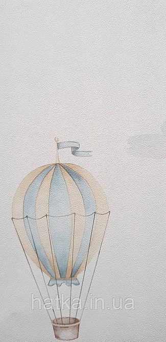 Шпалери флізелінові еко Rasch Kids World II 0.53х10 дитячі повітряні кулі хмари блакитні коричневі на білому Київ - фото 4