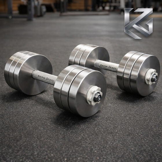 Гантелі набірні 2 по 28 кг металеві без покриття Kachai Zelezo Iron Pro Київ