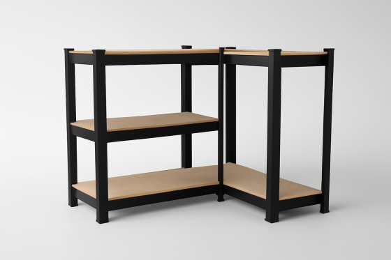 Чорний металевий стелаж з 5 регульованими полицями | 875 кг загального навантаження | 180х90х40 см | Міцний каркас, МДФ полиці, ст Львів