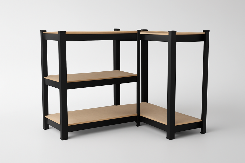 Чорний металевий стелаж з 5 регульованими полицями | 875 кг загального навантаження | 180х90х40 см | Міцний каркас, МДФ полиці, ст Львів - фото 5