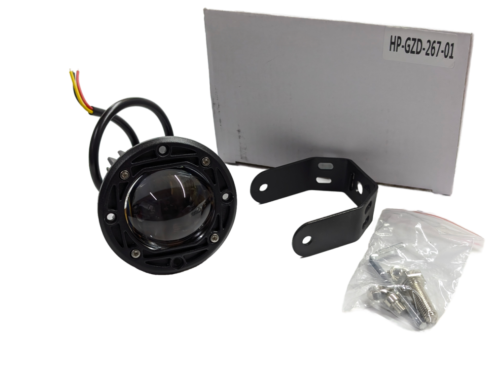 Светодиодная фара StarLight HP-GZD-267-01 ближний (белый+желтый), универсальная круглая 12/24V Харьков - изображение 3