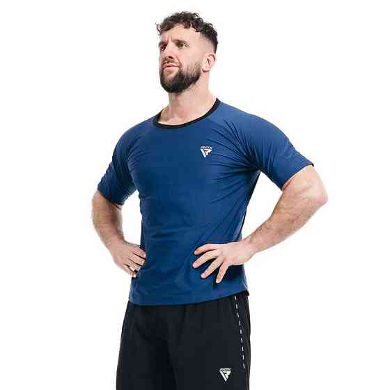 Футболка чоловіча RDX M1 з ефектом сауні Navy Blue L Кам'янське