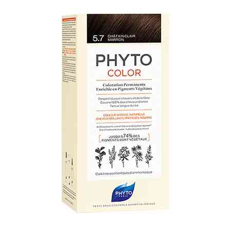 Фіто Фітоколор Безаміачна крем-фарба для волосся Phyto PhytoColor Coloration Permanente 5.7 Світлий шатен каштановий 112 мл Дніпро