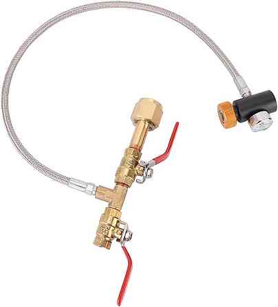 Адаптер CO2 Omabeta CGA320 TR21-4 G1/2 W21.8-14 нержавіюча сталь 24" шланг манометр для заправки балонів перехідник шланговий Київ