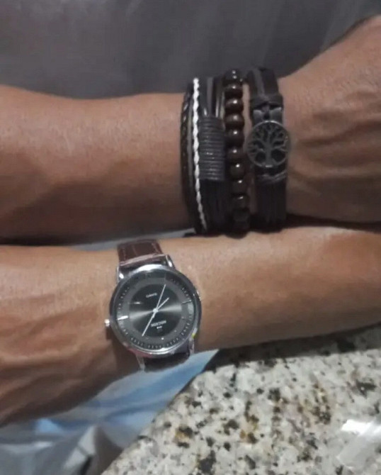 Подарочный набор для мужчин: наручные часы с 4 ориг. браслетами- диам 4см, длин 24см, шир рем 2см, без коробки Киев - изображение 7