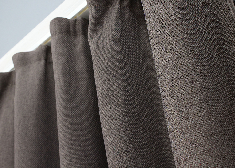 Комплект коротких штор VR-Textil Льон-блекаут Льон Мішковина № 1160ш Сіро-коричневий 130х170см 2 шт (35-0167) Київ - фото 5