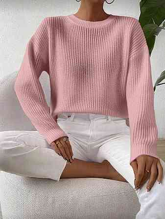 Женский теплый оверсайз свитер Акрил+шерсть Розовый Одесса