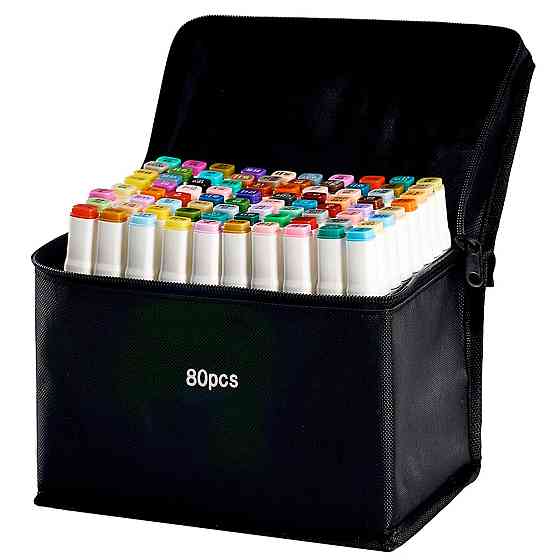 Маркеры Touch Smooth набор 80 шт двухсторонние спиртовые для скетчинга с подставкой для маркеров,бежевой Каменец-Подольский