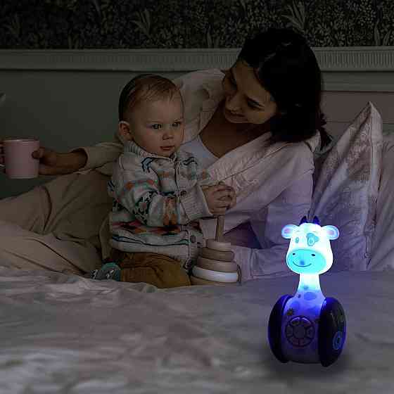 Іграшка музична інтерактивна Auptiouet мод.1 синя навчальна корова з музикою підсвічуванням розвивальна для дітей 1-4 роки Київ