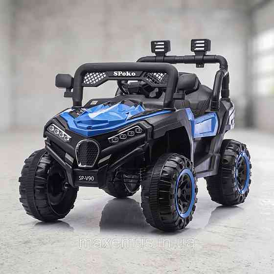Детский электромобиль Багги 4х4 Spoko SP-V90 Синий двухместный на аккумуляторе с пультом ДУ 12V Мостиска