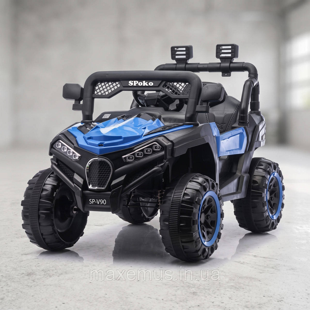 Детский электромобиль Багги 4х4 Spoko SP-V90 Синий двухместный на аккумуляторе с пультом ДУ 12V Мостиска - изображение 1