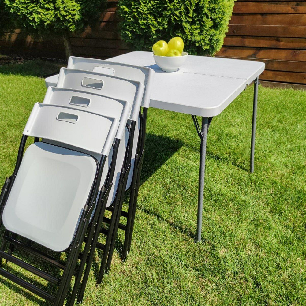 Набір мебелів складний (Стіл і 4 стільця), Білий (з сумкою) SW-00001540 Дніпро - фото 5