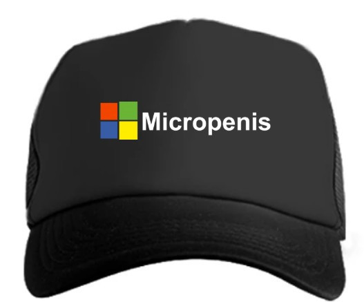 Кепка з принтом Micropenis у стилі Microsoft, чорна, жартівливий дизайн Чернівці - фото 1