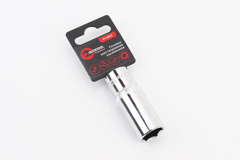 Головка торцева 6-гранна подовжена 3/8" 17мм CrV ET-0427 Київ - фото 1