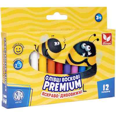 Олівці кольорові Школярик Воскові Преміум 12 кольорів (316111001-UA) Вінниця