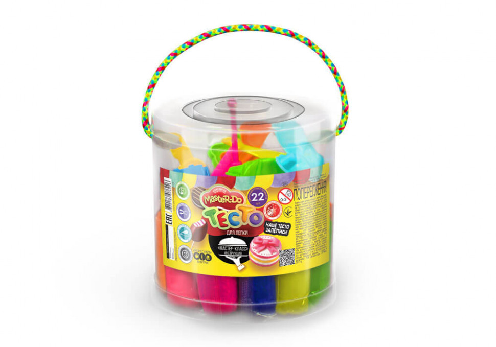 Дитяче тісто для ліплення Master Do 7457DT, 22 кольори у відрі Вінниця - фото 1