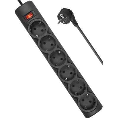 Сетевой фильтр питания Defender 153, 3 m, 6 роз, black (99495) Винница