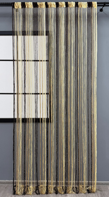 Штори-нитки "Кісея" з люрексом Венге з бежевим і кремовим 300х300см 1 шт (61-085) Київ - фото 3