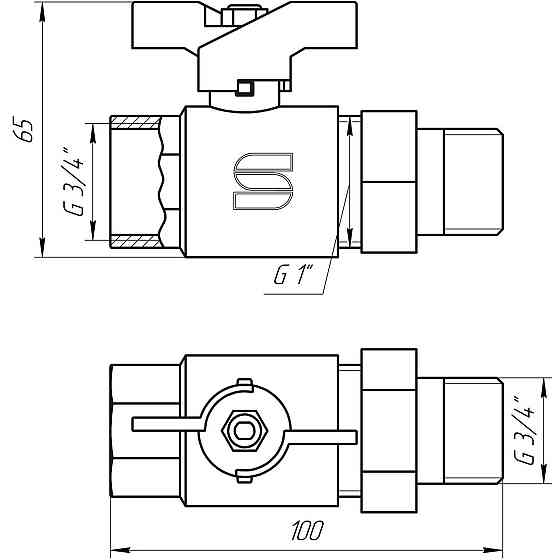 Кран шаровый прямой с американкой SELBA 3/4″ КБ SL1509 (000009631) Киев