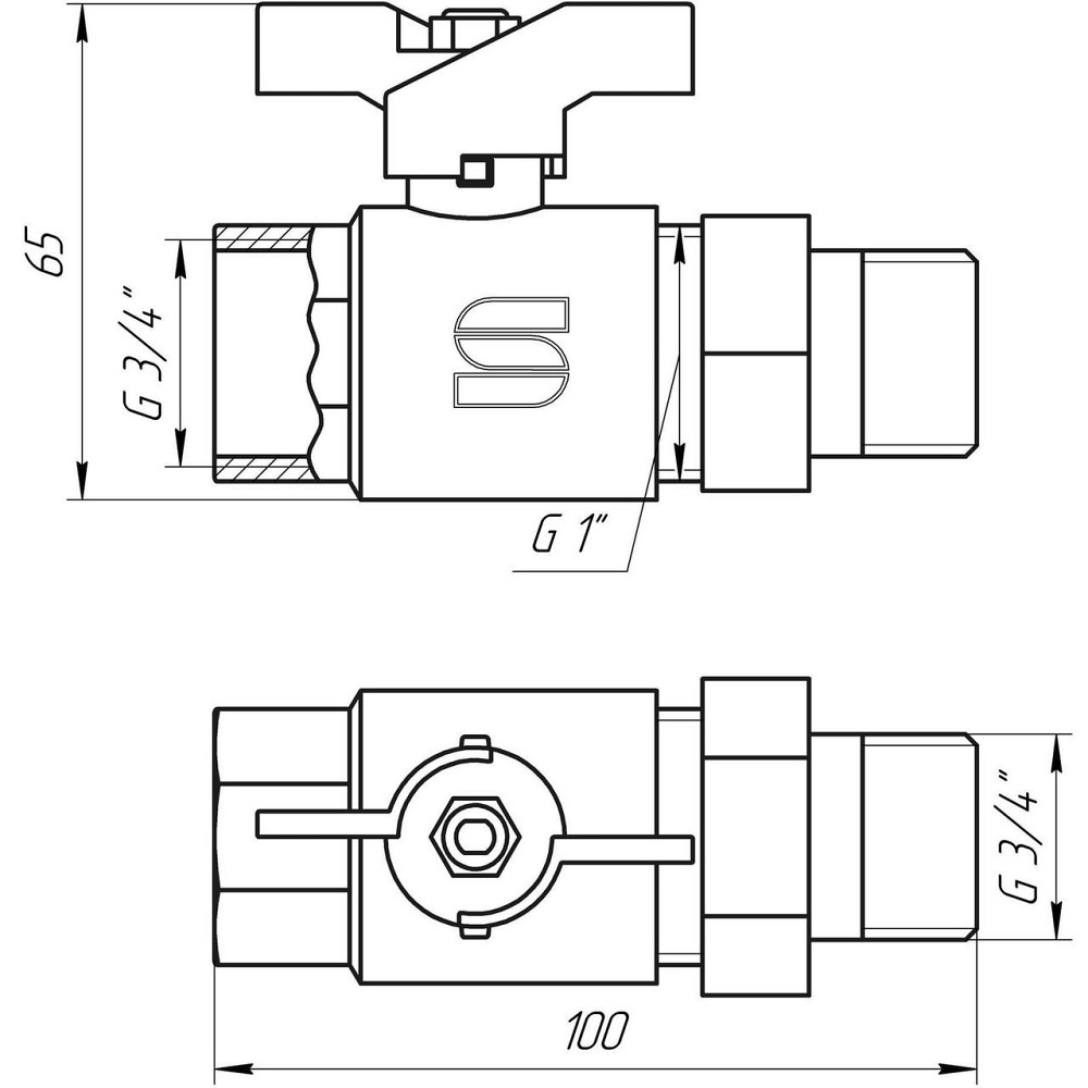 Кран шаровый прямой с американкой SELBA 3/4″ КБ SL1509 (000009631) Киев - изображение 3
