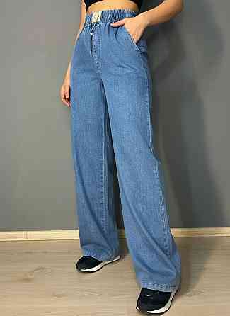 Джинсы женские Yingguoxiang 36-2 палаццо тенсель тонкие на резинке синие, синий, 30, 30, 83 см, 110 см Киев