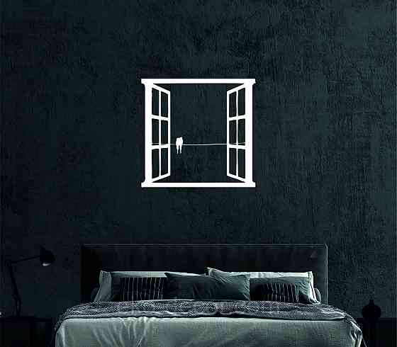 Декоративное настенное Панно «Птицы в окне» Декор на стену 50*47 см, Белый Киев