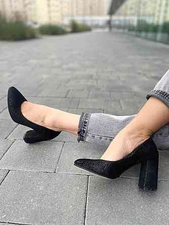 Nivelle Туфлі жіночі NIVELLE чорний/срібні натуральна замша каблук 9 см (1592/8051-8045) Коломыя