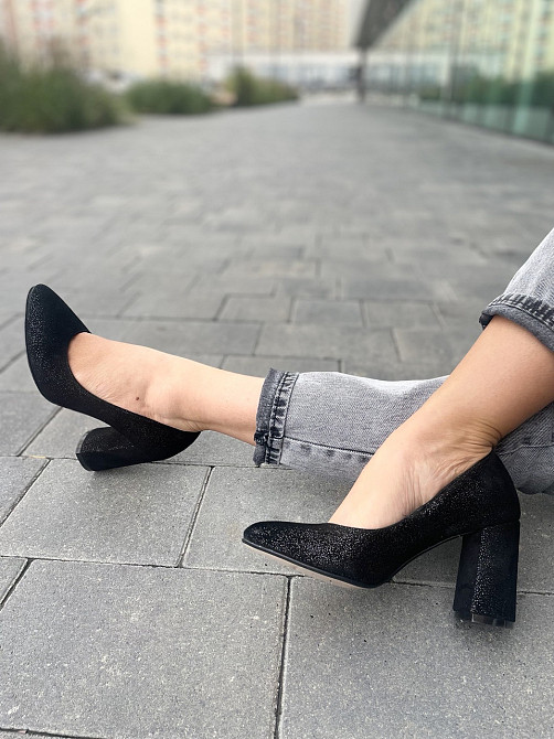 Nivelle Туфлі жіночі NIVELLE чорний/срібні натуральна замша каблук 9 см (1592/8051-8045) Коломыя - изображение 6