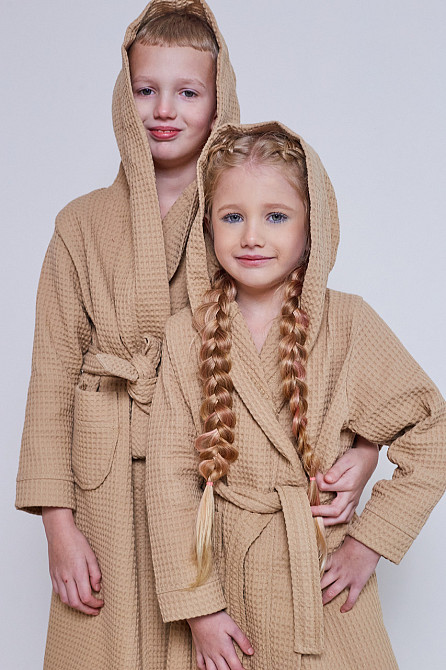 Халат дитячий вафельний Ideal Textile з капюшоном Чернівці - фото 2