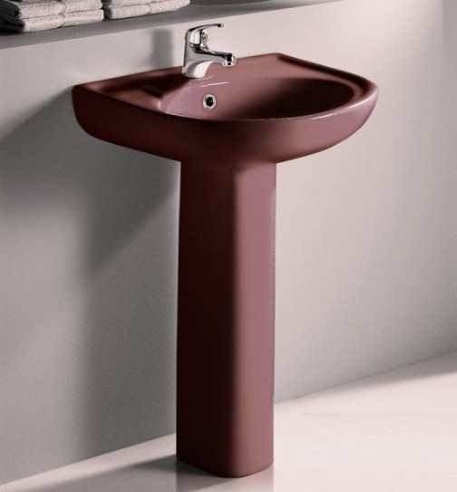 Комплект раковина + ніжка RAK Ceramics Cynthia Wash Basin (57 см) Бордовий Вінниця - фото 2