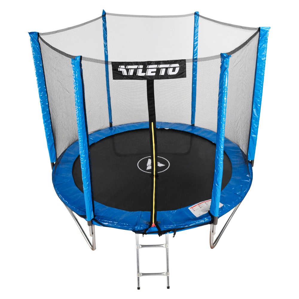 Батут дитячий ATLETO 252 см із сіткою та драбиною синій Київ - фото 1