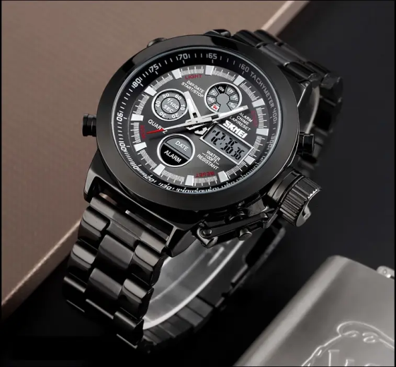 Мужские спортивные наручные часы Skmei 1515 (Черный) Киев