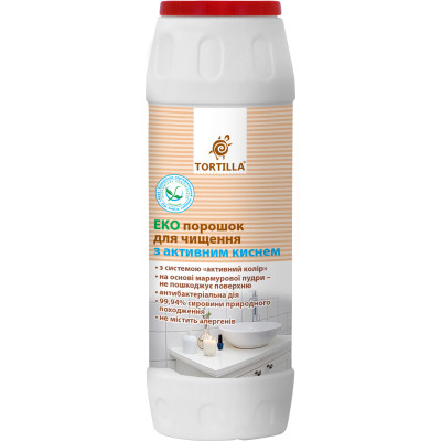 Порошок для чищення ванн Tortilla з активним киснем Антибактеріальний 500 г (4820178060134) Вінниця - фото 1