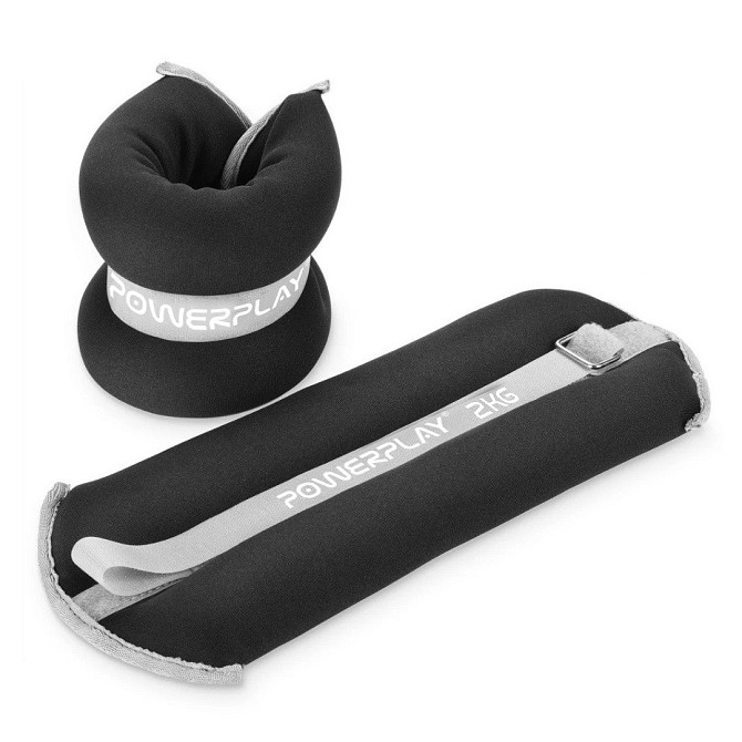 Манжети для ніг та рук PowerPlay PP-4349 Ankle/Wrist Weights (2шт.*2 kg) (пара) Чорні Кам'янське - фото 1
