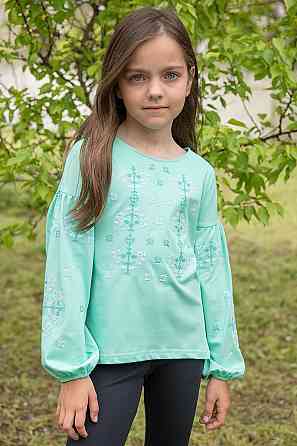 Вишиванка для дівчаток, бузкова 95% бавовняний топ Київ