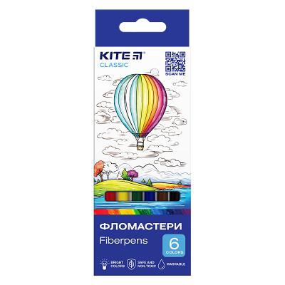 Фломастери Kite Classic 6 кольорів (K-446) Вінниця - фото 1