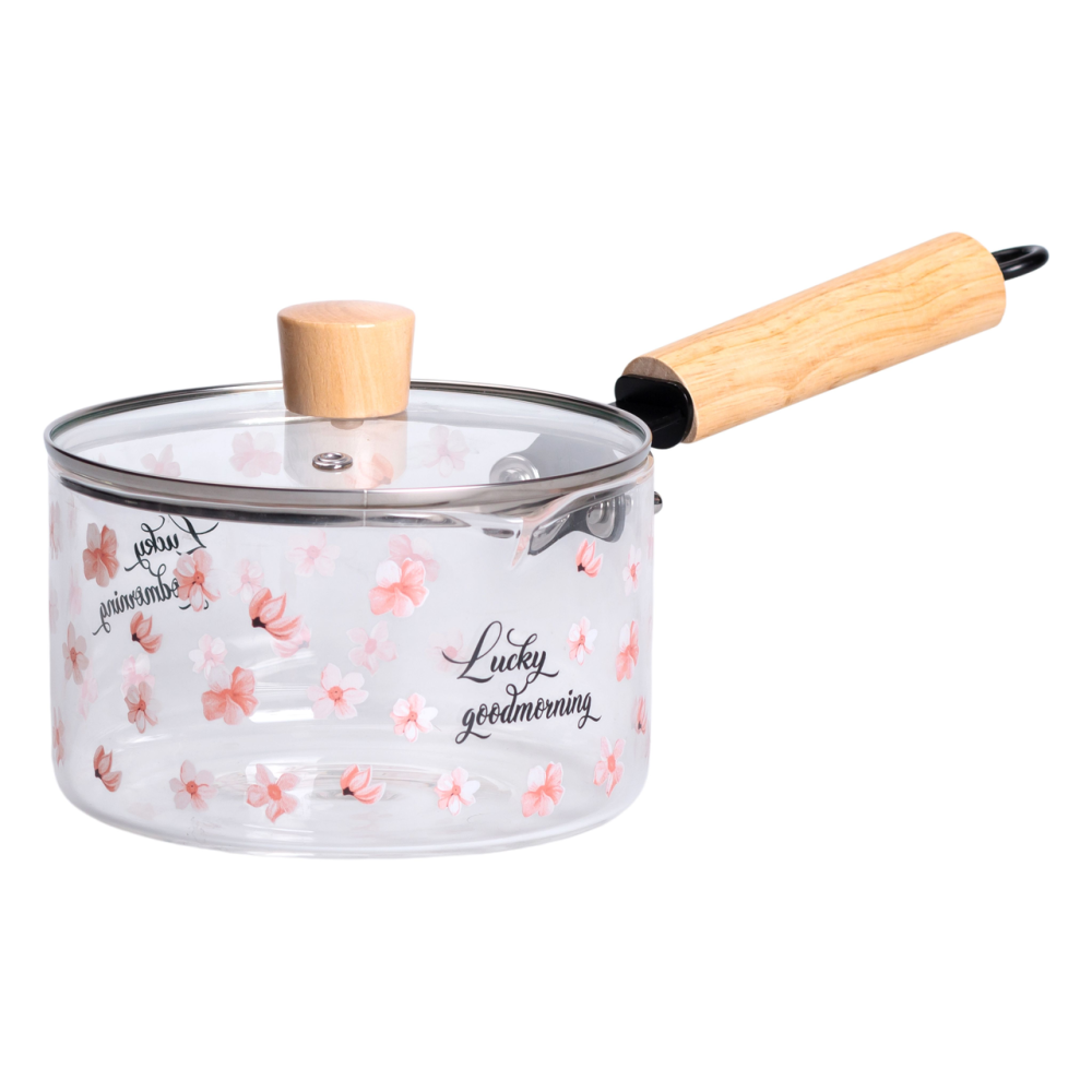 Скляний ківш із кришкою для кухні 1.8 л ручкою і носиком HP-34-19 Коломия - фото 3