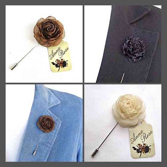Бутоньерка цветок ручной работы на пиджак