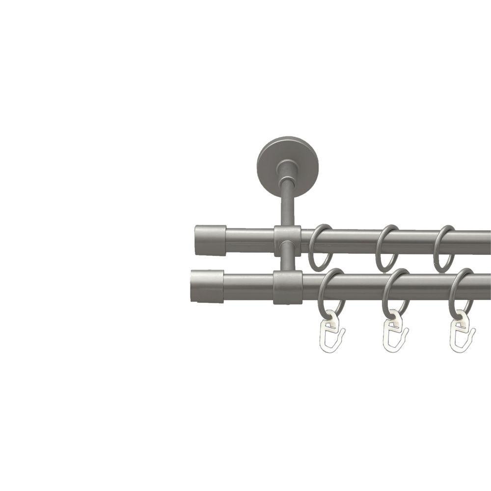 Карниз Orvit Заглушка металевий дворядний закритий гладка труба кільце металеве Сатин 16\16 мм 160 см (00-00022601) Львів - фото 1