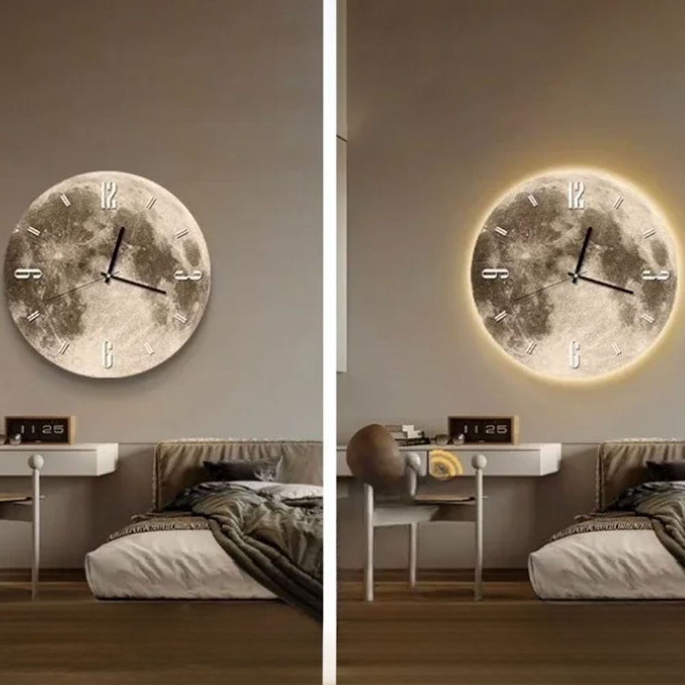 Настінний годинник з LED підсвічуванням,на батарейках,40см,"Місяць" SBR Київ - фото 2