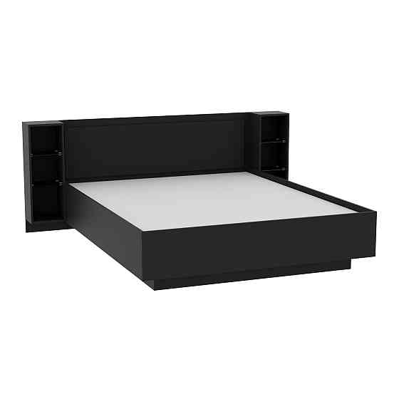 Кровать Кристалл №1 двуспальная, Антрацит, 2035х1976х850 Львов