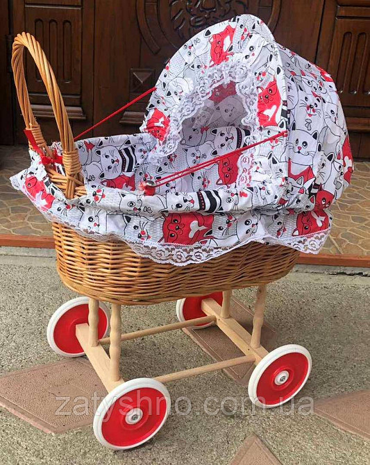 Дитячий візочок плетений для ляльки з лози Київ - фото 4