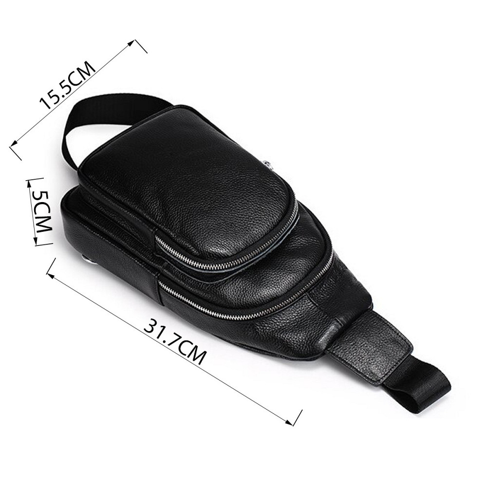 Сумка из зернистой кожи через плечо Черная (Vintage) Киев - изображение 7