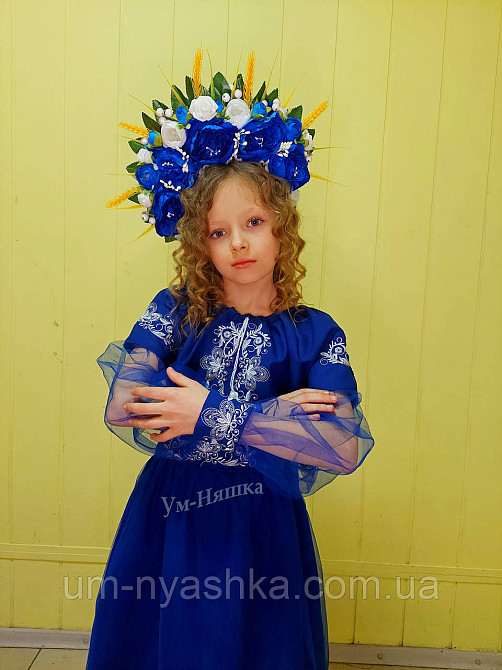 Дитяче вишите плаття "Синя казка" Кривий Ріг - фото 5