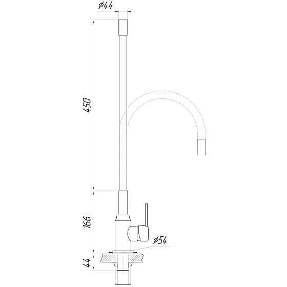 Смеситель для кухни DOMINO ELLIPSE DCC-203L-BLACK (000025128) Киев