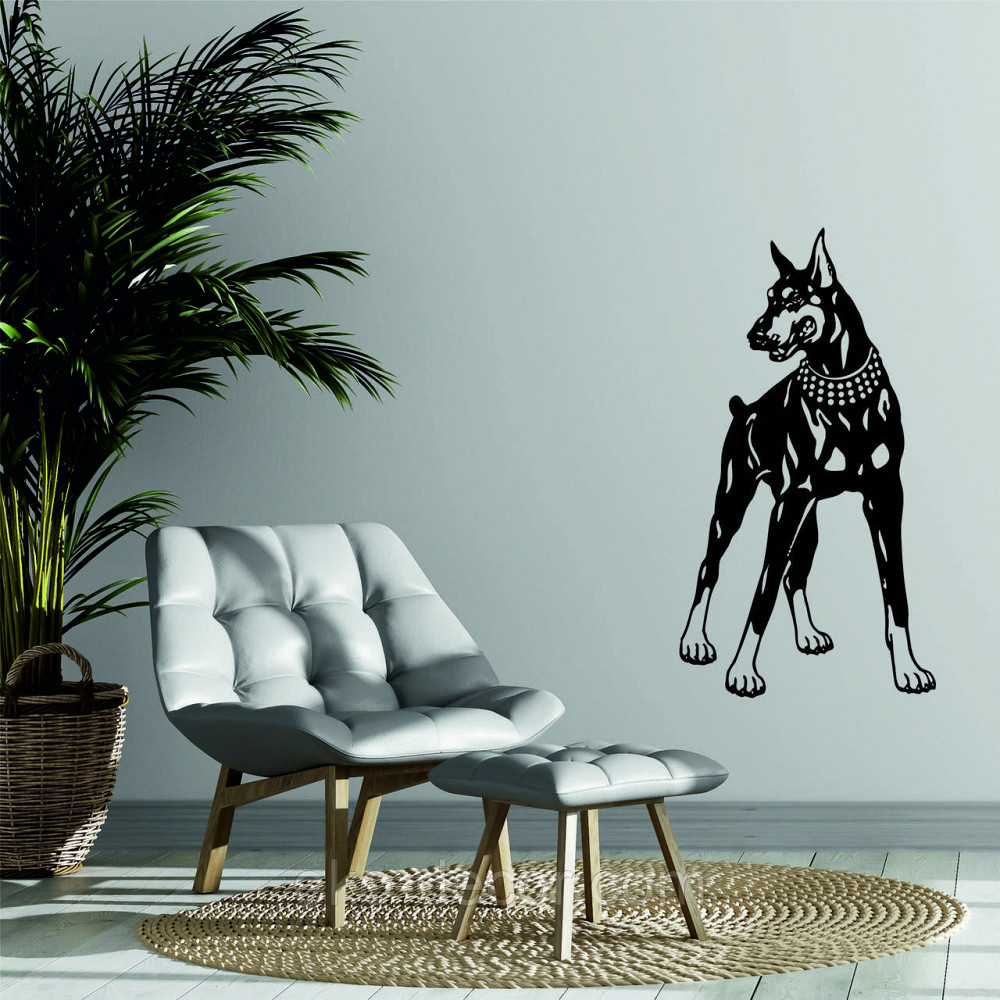 Декоративне настінне Панно «Доберман», Декор на стіну 110*59 см, Чорний Київ - фото 3
